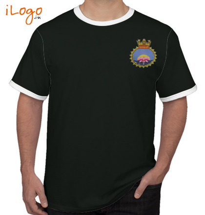 Indian Navy Roundneck T-Shirts Crest-of-INHS-Kalyani-Roundneck-T-Shirt T-Shirt