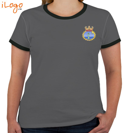 Indian Navy Roundneck T-Shirts Crest-of-INHS-Navjivani-Women%s-Roundneck-T-Shirt T-Shirt