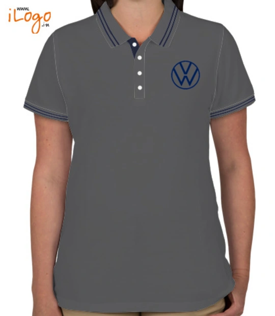  Volkswagen-Women%s-Double-Tip-Polo-Shirt T-Shirt