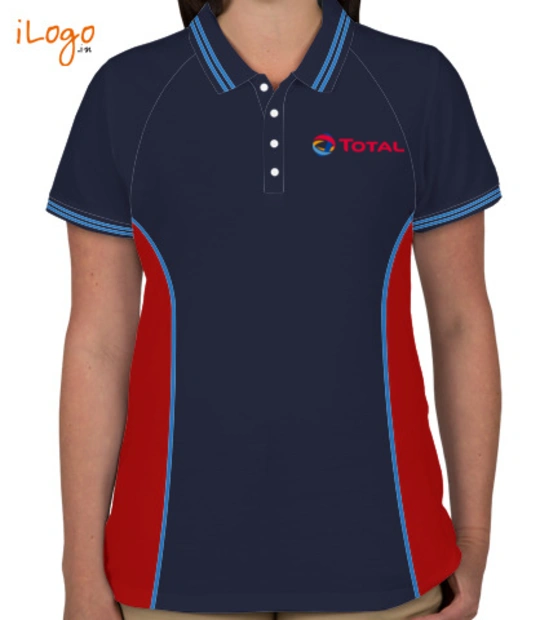 Corporate Total-Women%s-Polo-Raglan-Double-Tip-With-Side-Panel T-Shirt