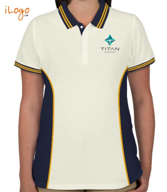 Polo shirts TitanCompany-Women%s-Polo-Raglan-Double-Tip-With-Side-Panel T-Shirt