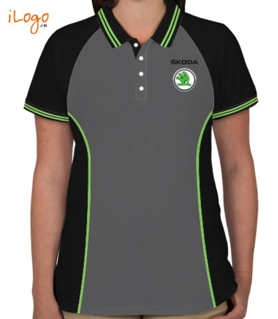 Corporate Skoda-Auto-India-Women%s-Polo-Raglan-Double-Tip-With-Side-Panel T-Shirt