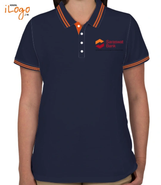 HDFC Bank Saraswat-Co-operative-Bank-Women%s-Double-Tip-Polo-Shirt T-Shirt