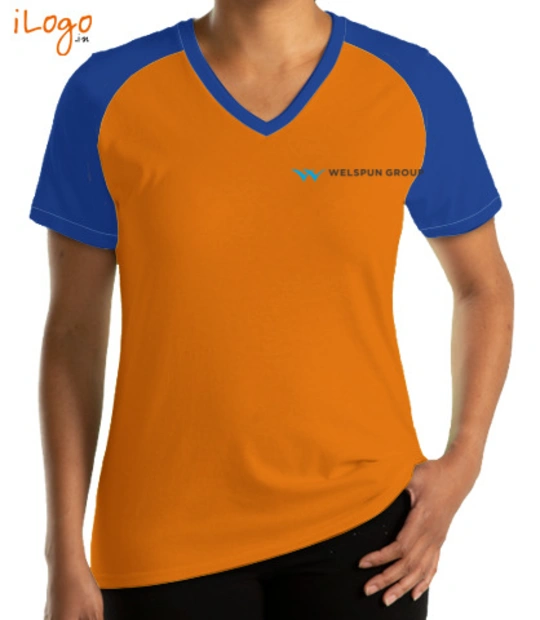Corporate WELSPUN-WOMEN-RAGLAN-V-NECK-T-SHIRTS T-Shirt