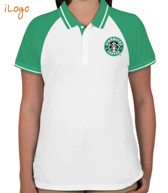 Polo tshirt Starbucks-Women%s-Raglan-Single-Tip-Polo-Shirt T-Shirt
