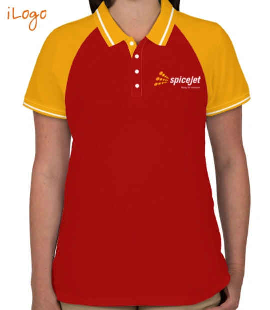 Polo shirts SpiceJet-Women%s-Raglan-Single-Tip-Polo-Shirt T-Shirt