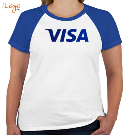  VISA-Women%s-Round-Neck-Raglan-Half-Sleeves T-Shirt