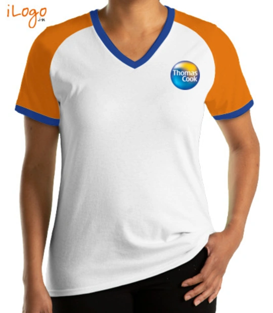 Cook THOMAS-COOK-Women%s-Raglan-V-Neck-T-Shirt T-Shirt