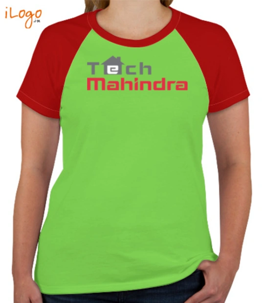 Half TECH-MAHINDRA-Women%s-Round-Neck-Raglan-Half-Sleeves T-Shirt
