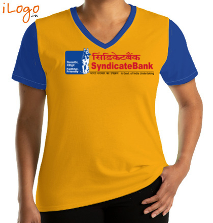  SYNDICATE-BANK-V-neck-Tees T-Shirt