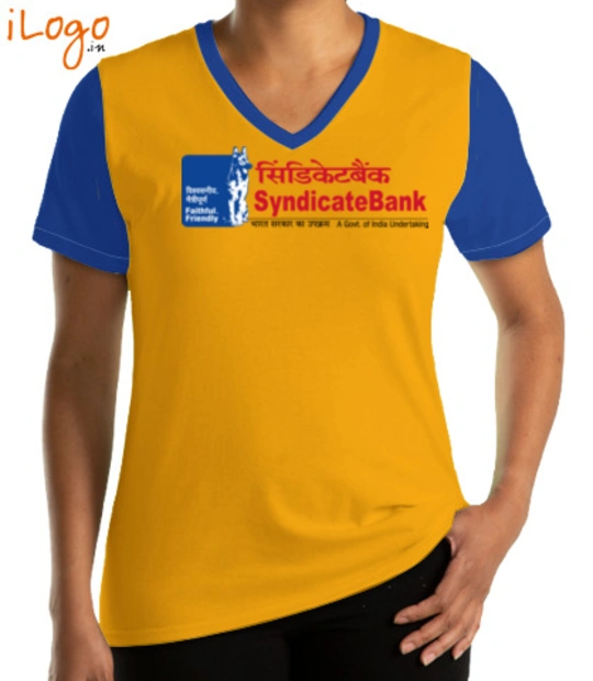 HDFC Bank SYNDICATE-BANK-V-neck-Tees T-Shirt