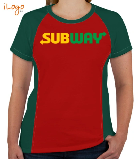 V neck SUBWAY-Women%s-Round-Neck-With-Side-Panel T-Shirt