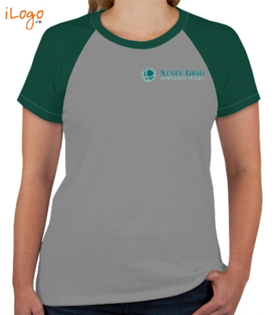  STATE-GRID-Women%s-Round-Neck-Raglan-Half-Sleeves T-Shirt