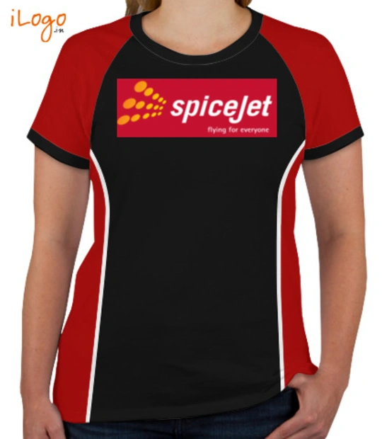 V neck SPICEJET-Women%s-Round-Neck-With-Side-Panel T-Shirt