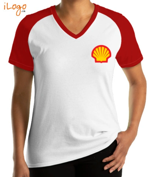 Corporate SHELL-Women%s-Raglan-V-Neck-T-Shirt T-Shirt