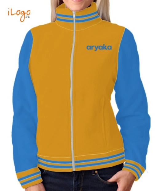 Aryaka-women-zipper-jacket-with-double-tipping - logo