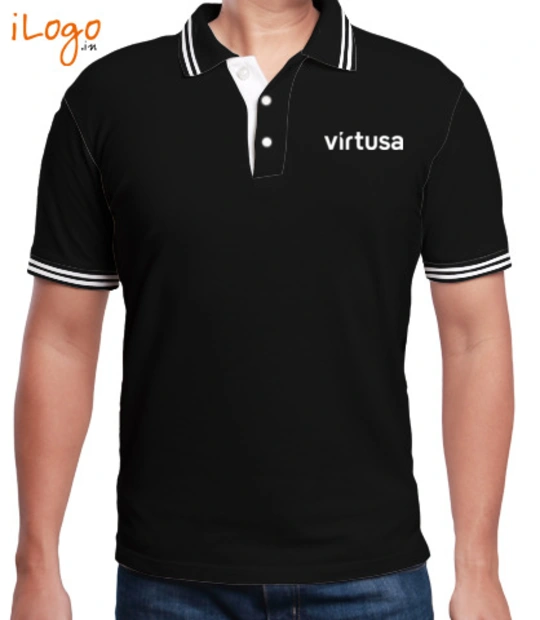 Rajni white Virtusa-men-polo-shirt-with-double-tipping T-Shirt