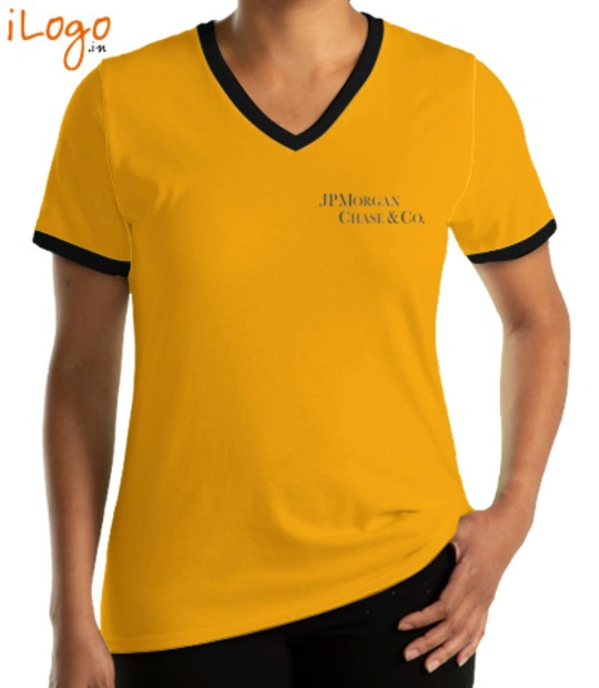 Corporate JP-MORGAN-V-neck-Tees T-Shirt