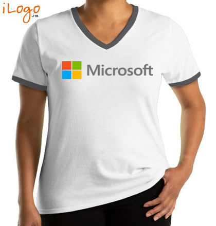  MICROSOFT-V-neck-Tees T-Shirt