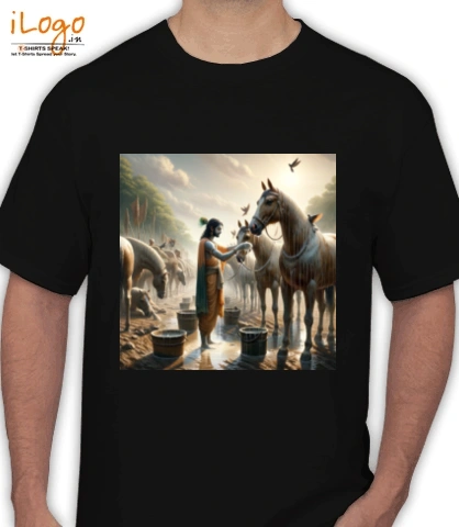 Tshirt krishna-horses T-Shirt