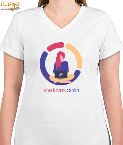 SHELOVESDATA - Womens V-Neck T