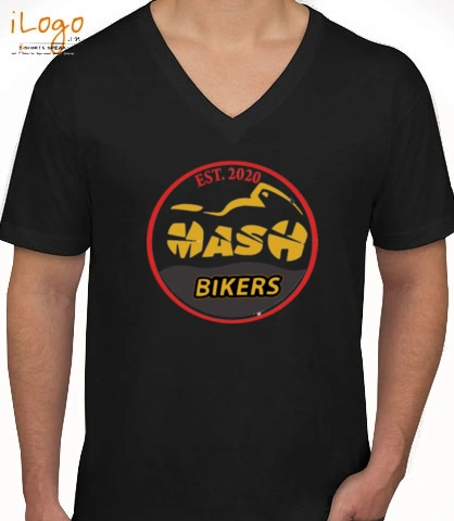 BIKER - Custom mens v-neck t-shirt