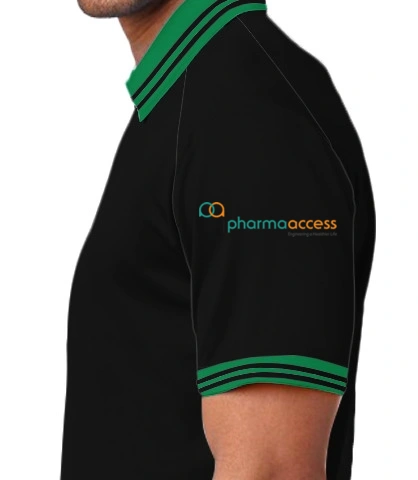 polo-black-teal left sleeve of Pharma access in Australia