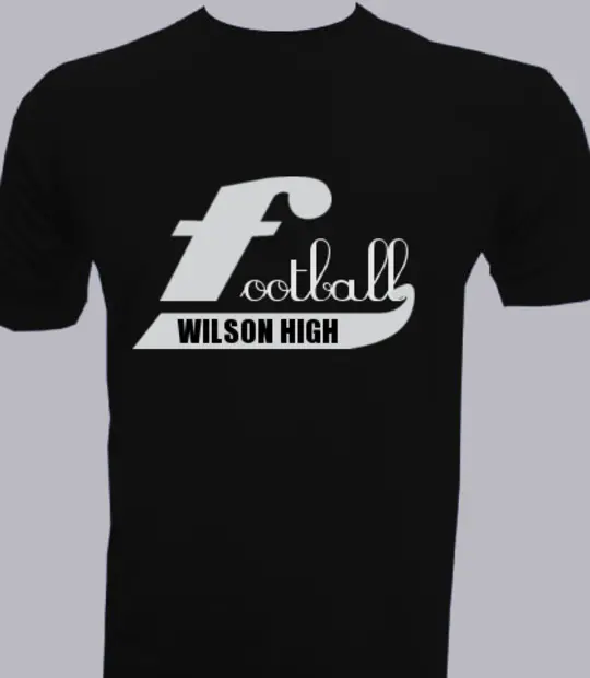 Black cartoon WILSON-HIGH-Football T-Shirt