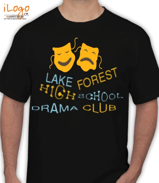 Black cartoon lake-and-forest-drama T-Shirt