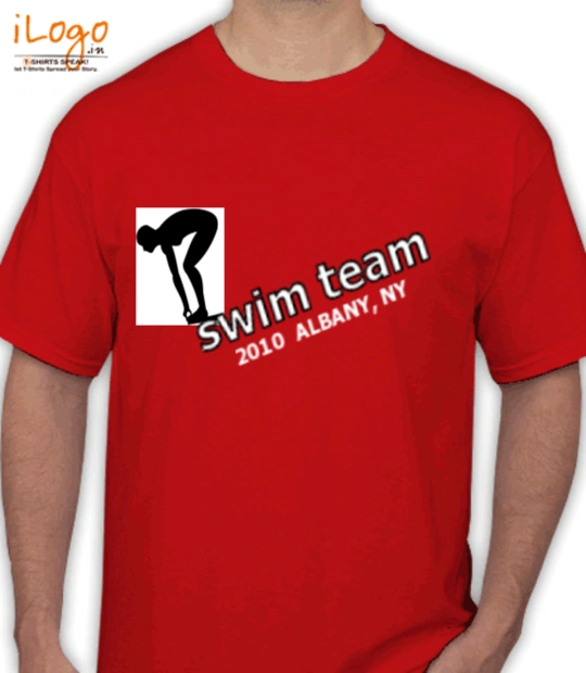Red cartoon albany-swim T-Shirt