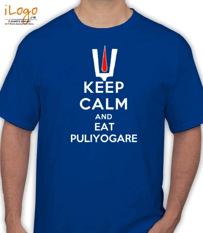 royal blue keep calm and eat puliyogare:front