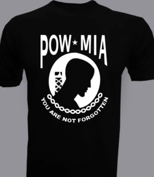 Black cartoon powmia- T-Shirt