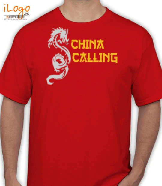 Red cartoon China-Calling T-Shirt