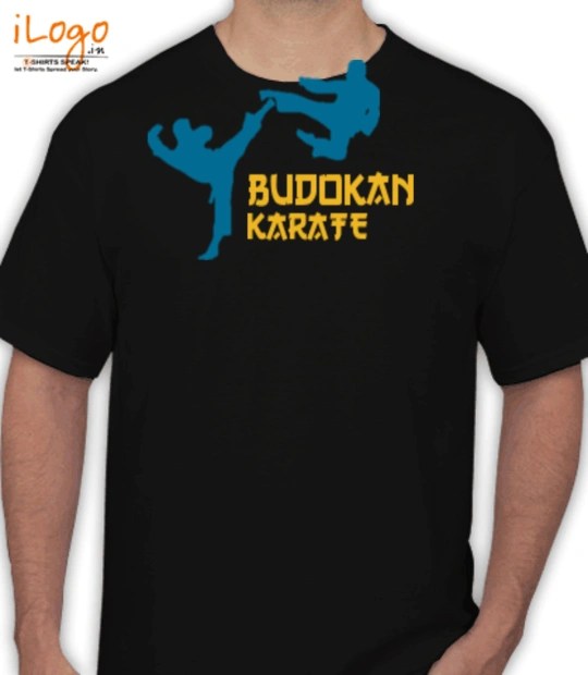 Black cartoon Budokan-Karate T-Shirt