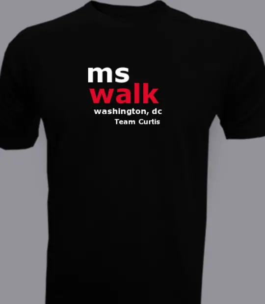 Black cartoon ms-walk-and-team-curtis- T-Shirt