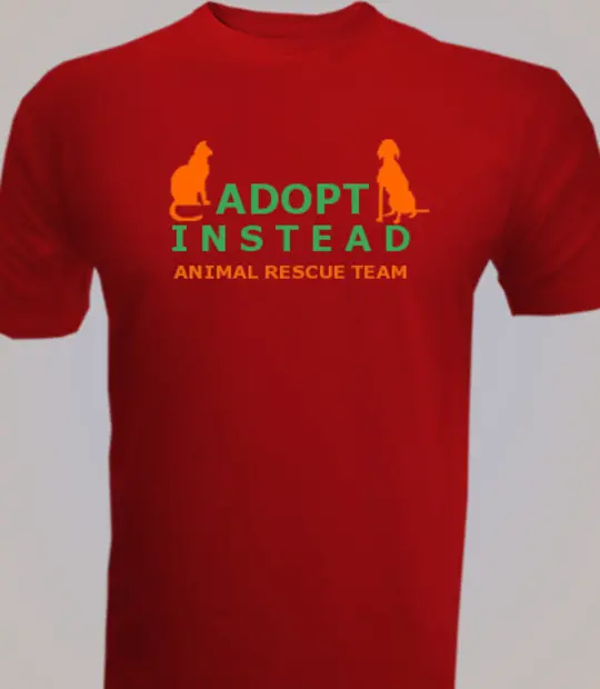 Red cartoon adopt-instead- T-Shirt