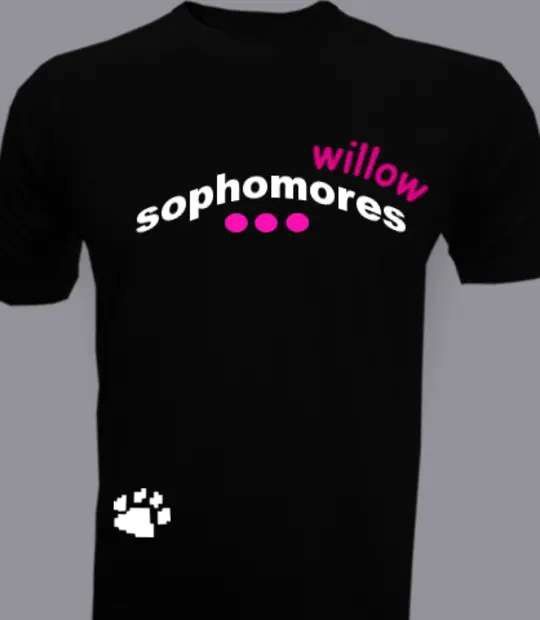 Black cartoon willow-sophomores- T-Shirt