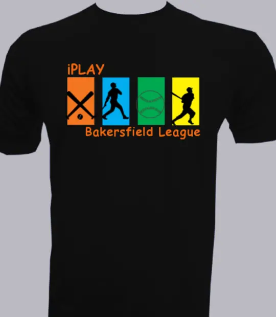 Black cartoon Bakersfield-League T-Shirt